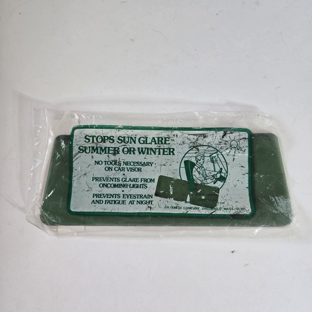 Vintage Green Sun Visor For Car - Clip-On - NWT